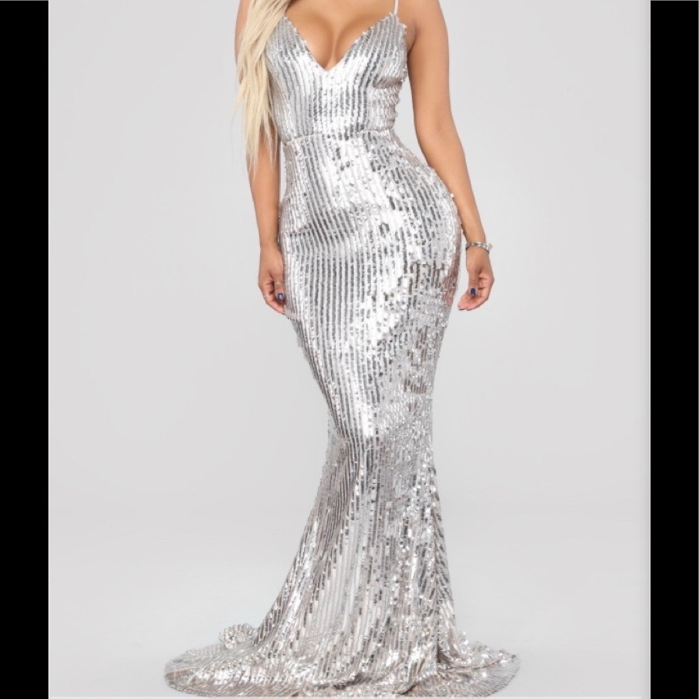 Silver cocktail dress